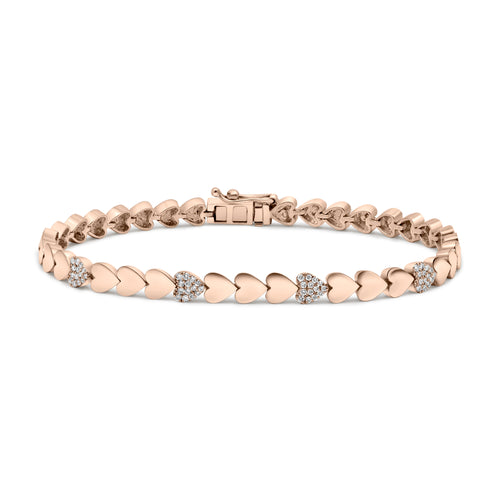 Pave Heart Tennis Bracelet