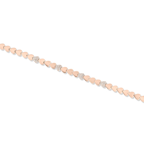 Pave Heart Tennis Bracelet