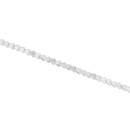 Pave Heart Tennis Bracelet